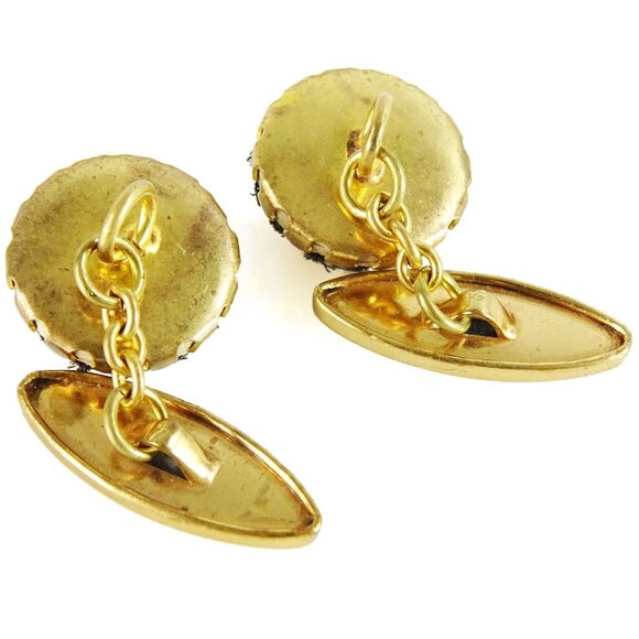 Rose Floral Embroidered Vintage Loose Link Cufflinks Unisex - Picture 2 of 3